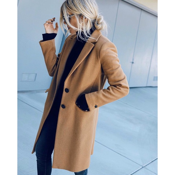 NWOT Zara Menswear-Style Coat In Camel - Picture 1 of 12